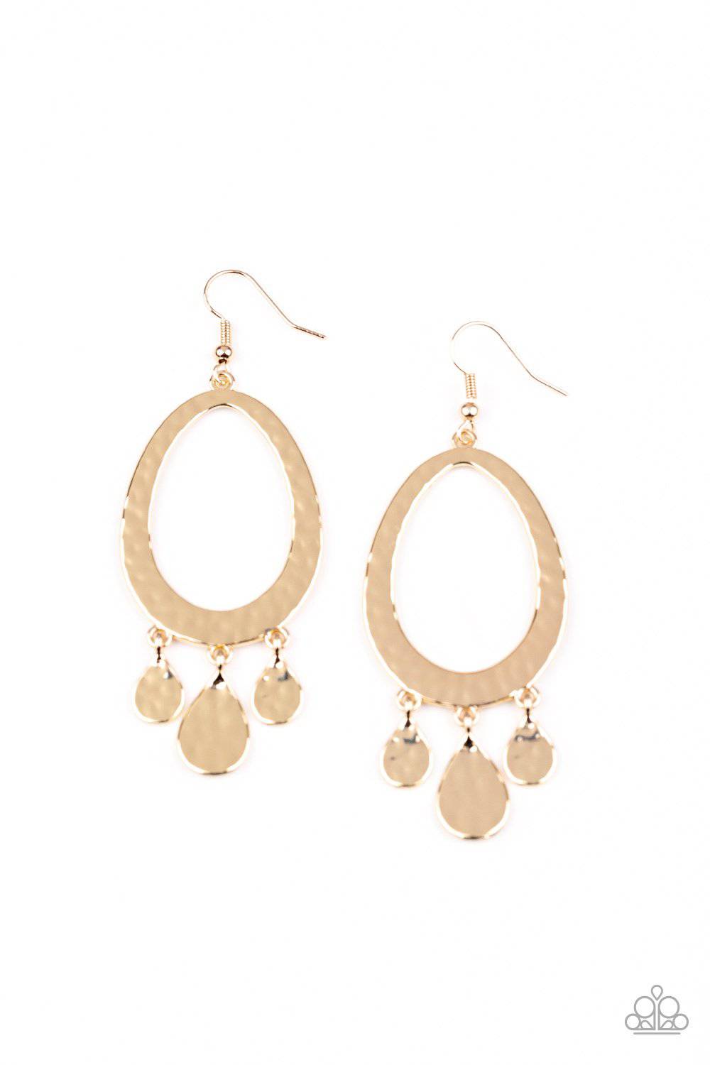 Taboo Trinket - Gold Teardrops Earrings - Paparazzi Accessories - GlaMarous Titi Jewels