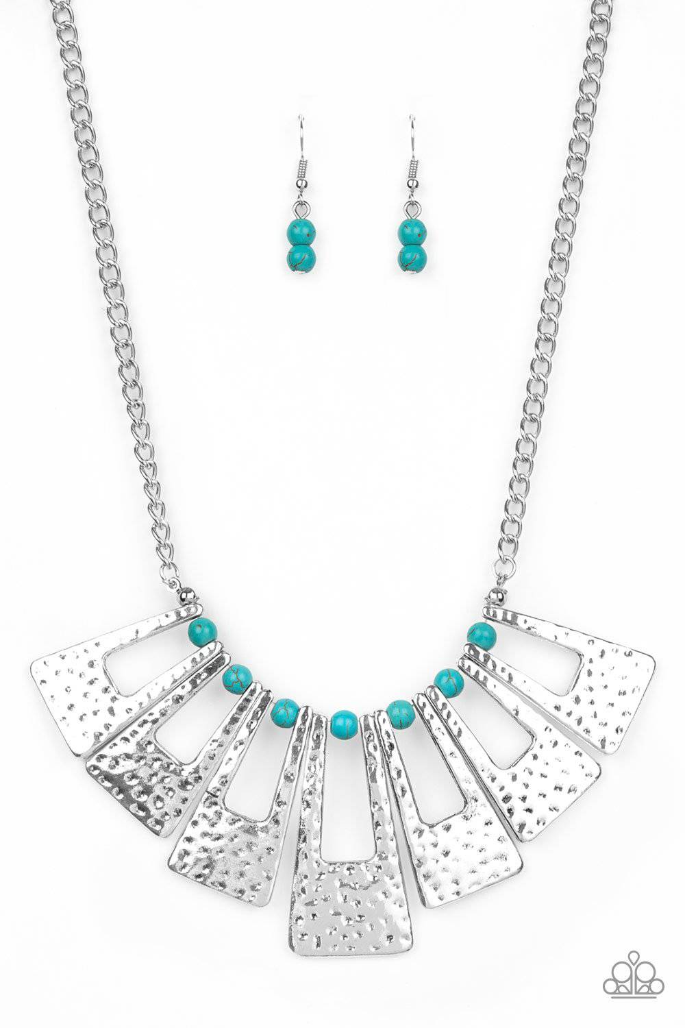 Terra Takeover - Blue Turquoise Stone Bead Necklace - Paparazzi Accessories - GlaMarous Titi Jewels