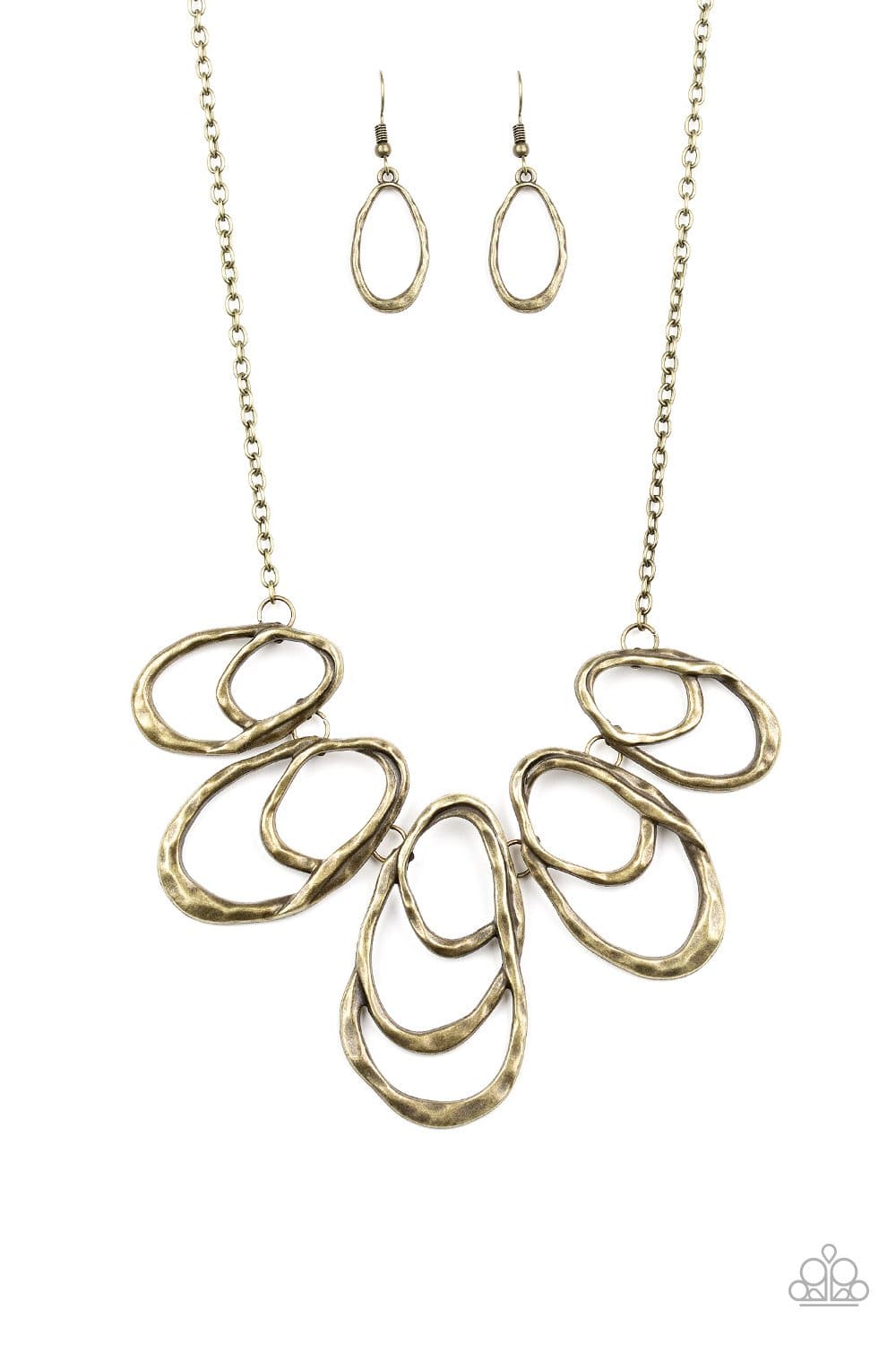 Terra Storm - Brass Teardrop Necklace - Paparazzi Accessories - GlaMarous Titi Jewels