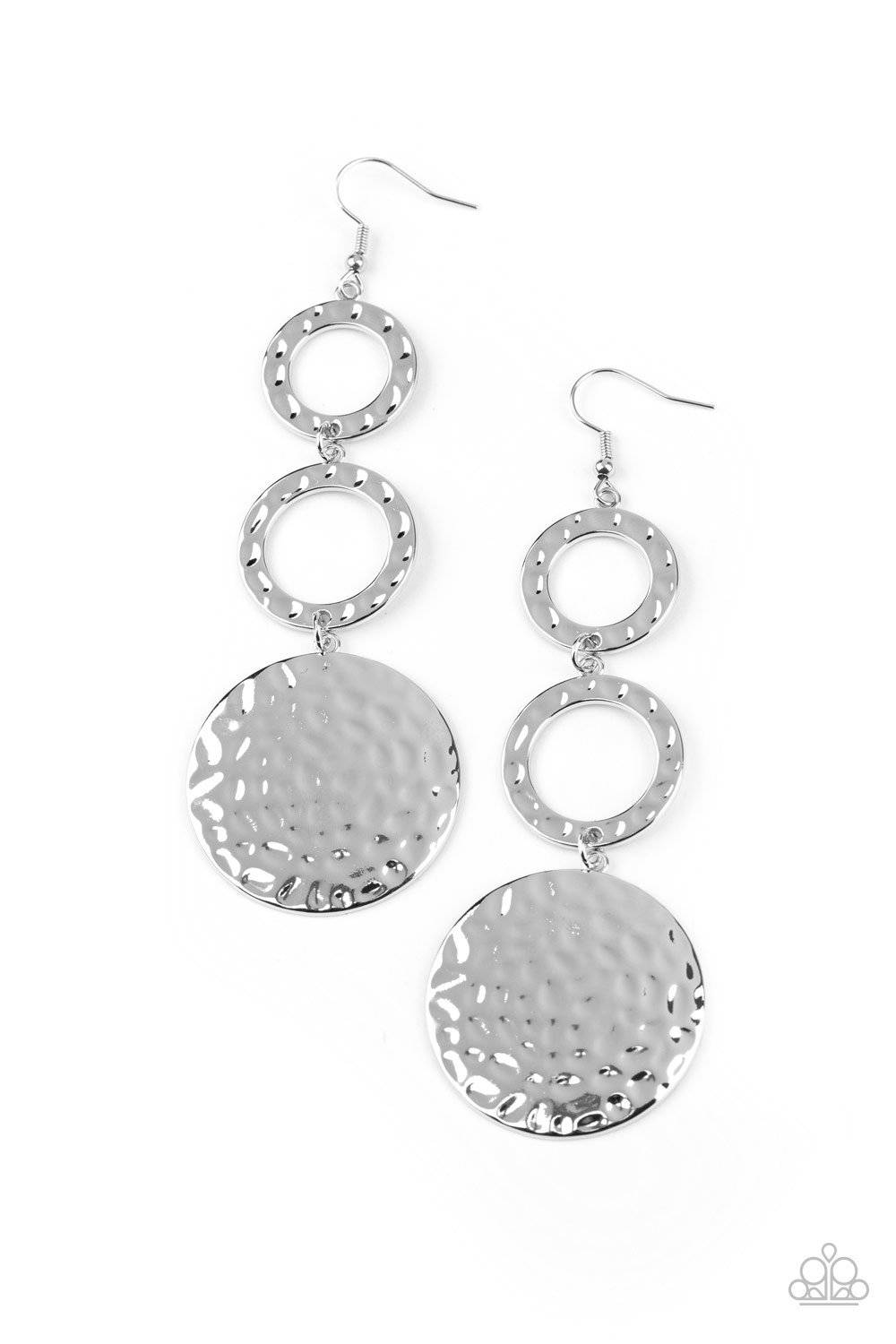 Blooming Baubles - Silver Disc Earrings - Paparazzi Accessories - GlaMarous Titi Jewels