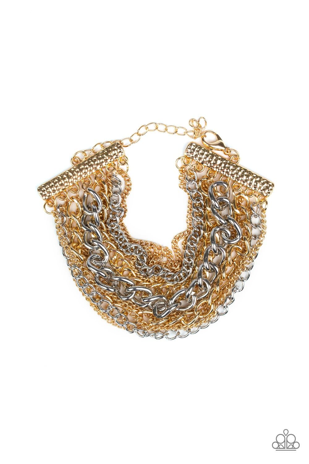 Metallic Horizon - Gold & Silver Chain Bracelet - Paparazzi Accessories - GlaMarous Titi Jewels