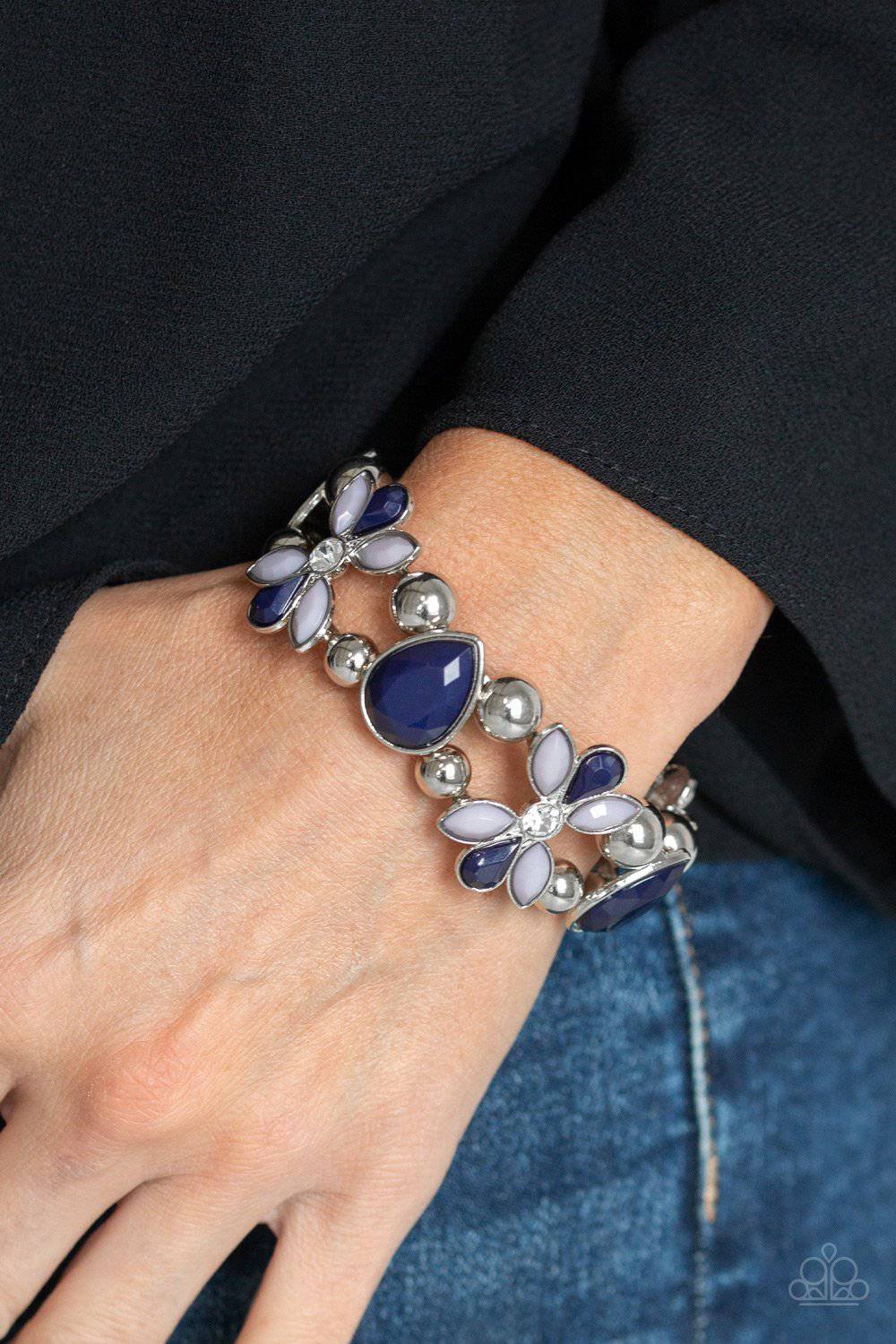 Fabulously Flourishing - Evening Blue & Paloma Bead Bracelet  - Paparazzi Accessories - GlaMarous Titi Jewels