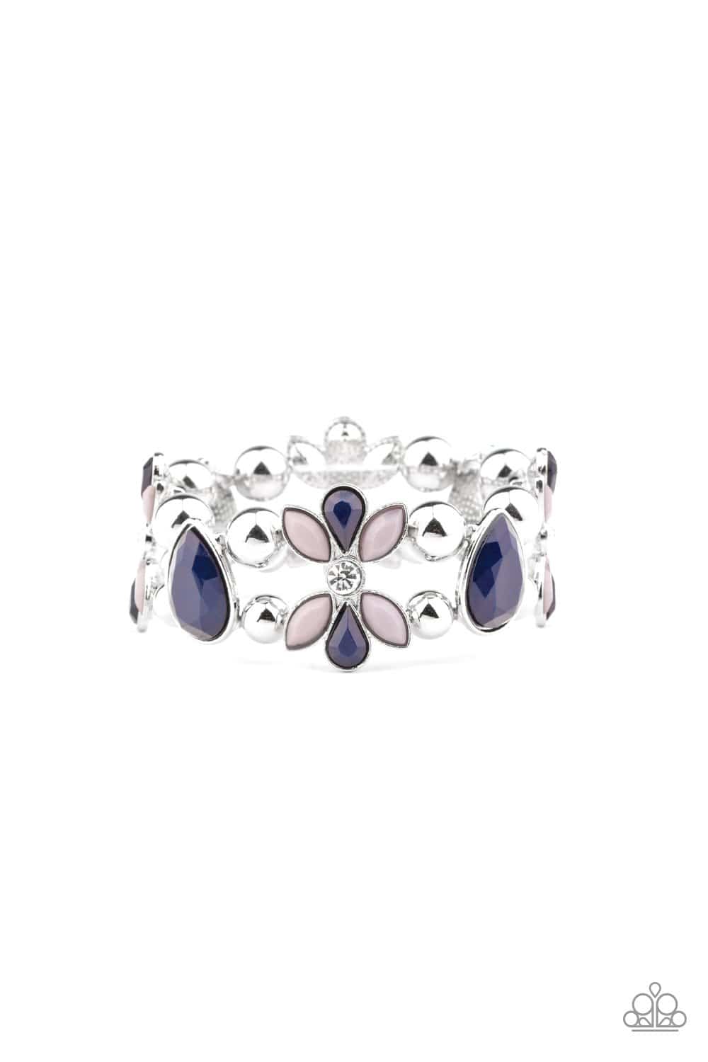 Fabulously Flourishing - Evening Blue & Paloma Bead Bracelet  - Paparazzi Accessories - GlaMarous Titi Jewels
