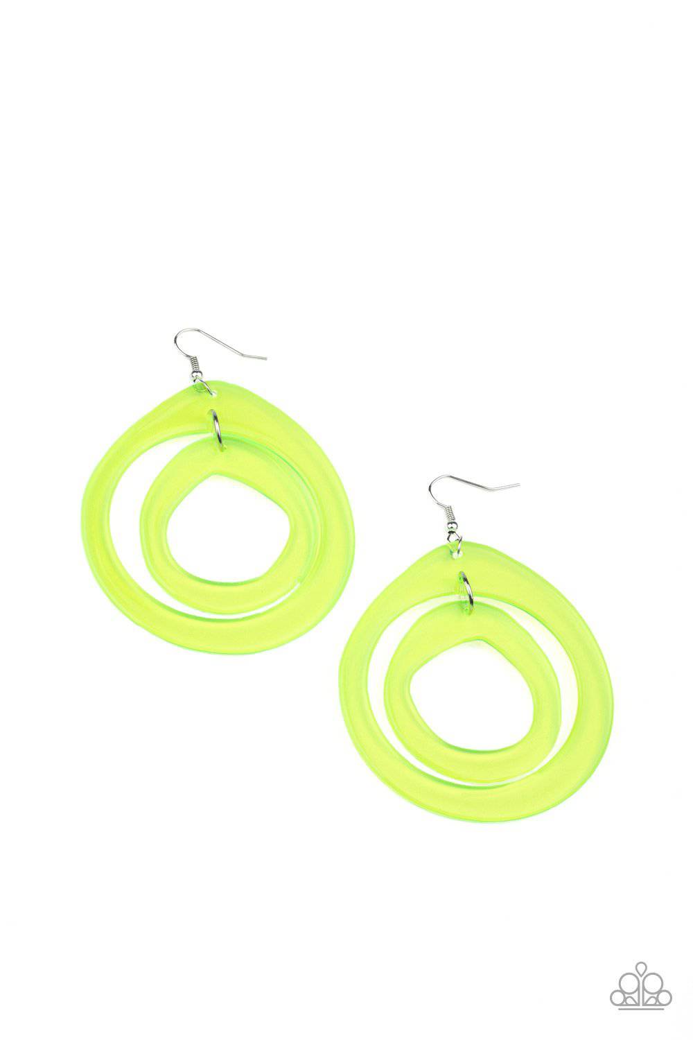 Show Your True NEONS - Yellow Acrylic Hoop Earrings - Paparazzi Accessories - GlaMarous Titi Jewels