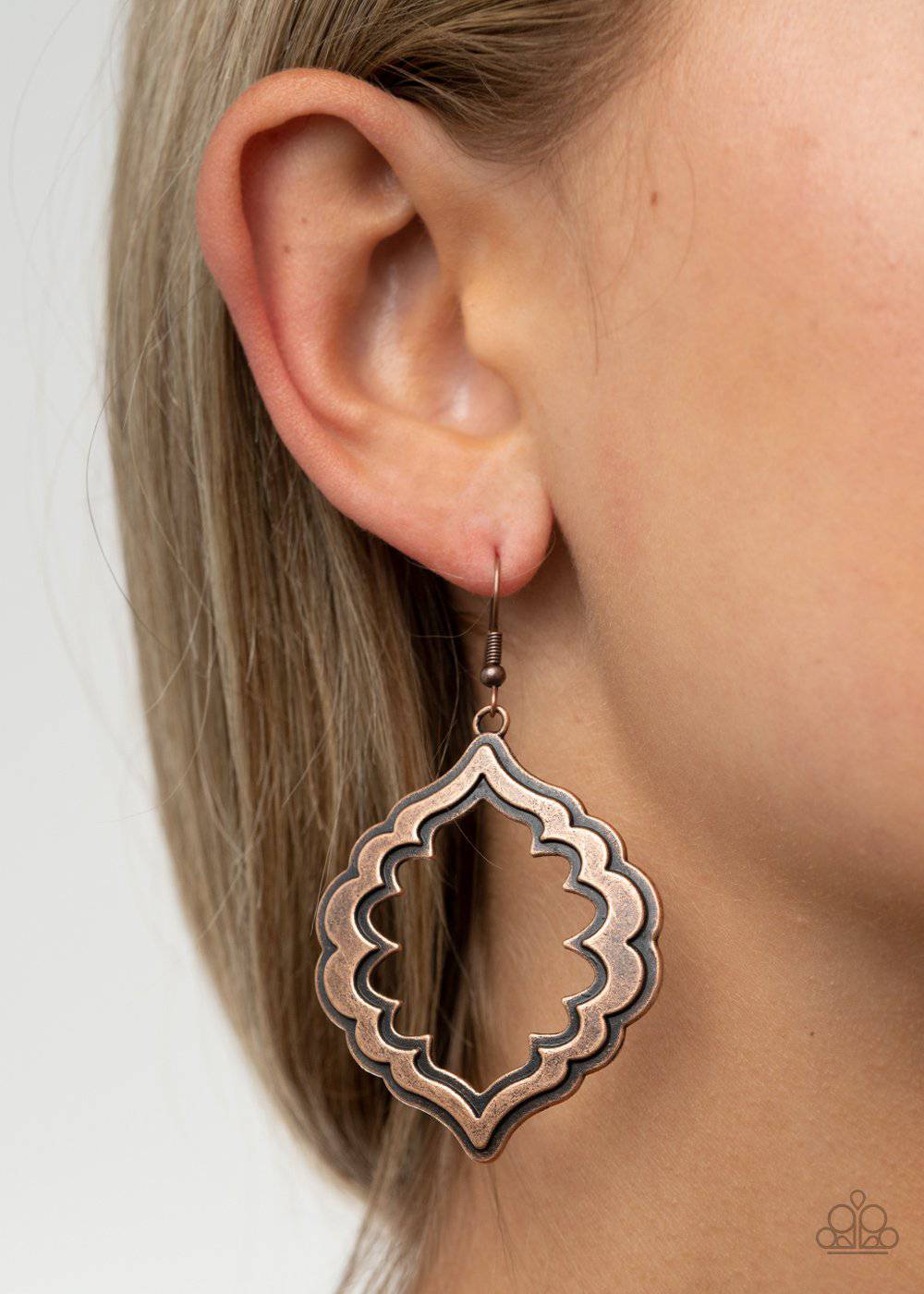 Taj Mahal Majesty - Copper Earrings- Paparazzi Accessories - GlaMarous Titi Jewels