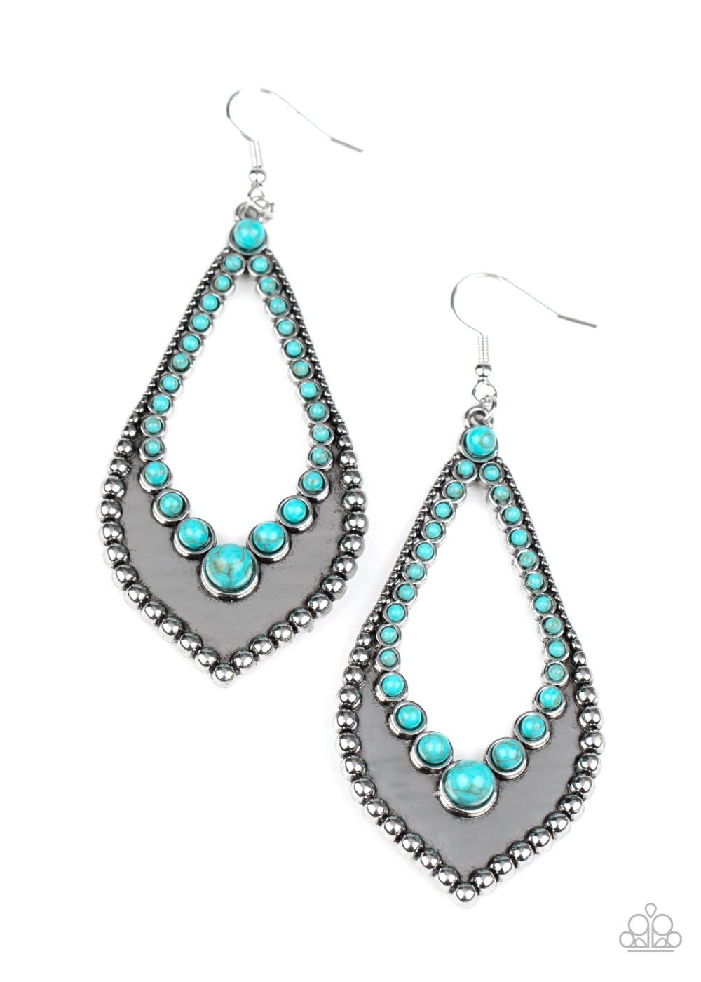 Essential Minerals - Blue Turquoise Teardrop Earrings - Paparazzi Accessories - GlaMarous Titi Jewels