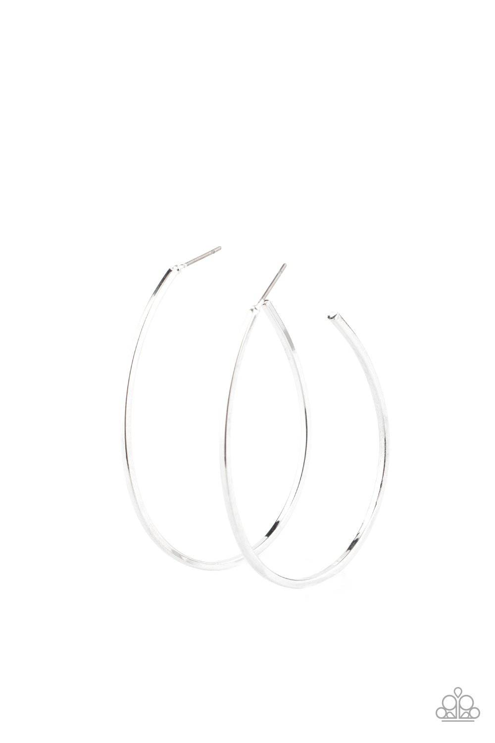 Cool Curves - Silver Hoop Earrings - Paparazzi Accessories - GlaMarous Titi Jewels