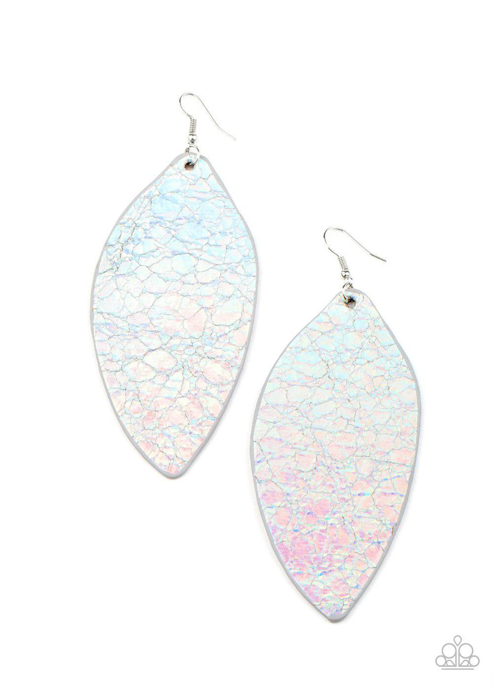 Eden Radiance - Metallic Iridescence Leaf-like Leather Earrings - Paparazzi Accessories - GlaMarous Titi Jewels