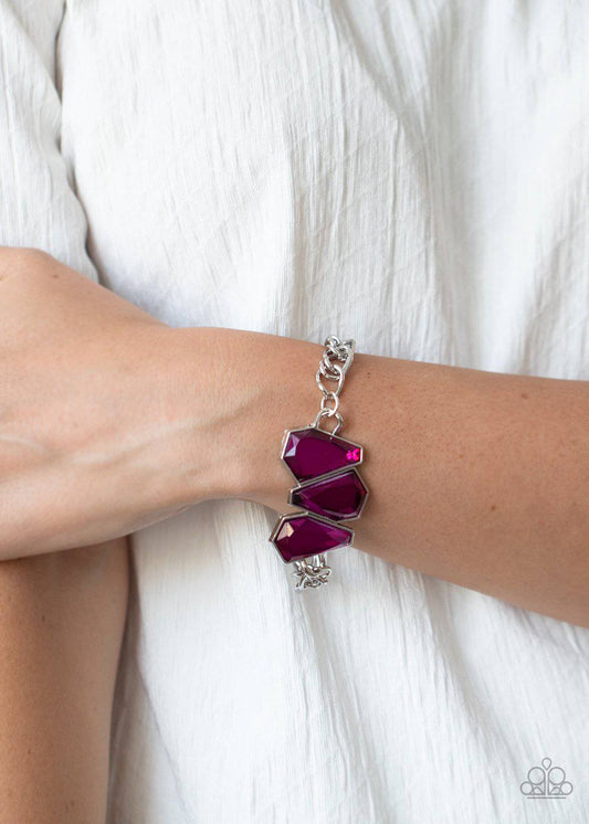 Raw Radiance - Pink Peacock Gem Rhinestone Bracelet - Paparazzi Accessories - GlaMarous Titi Jewels