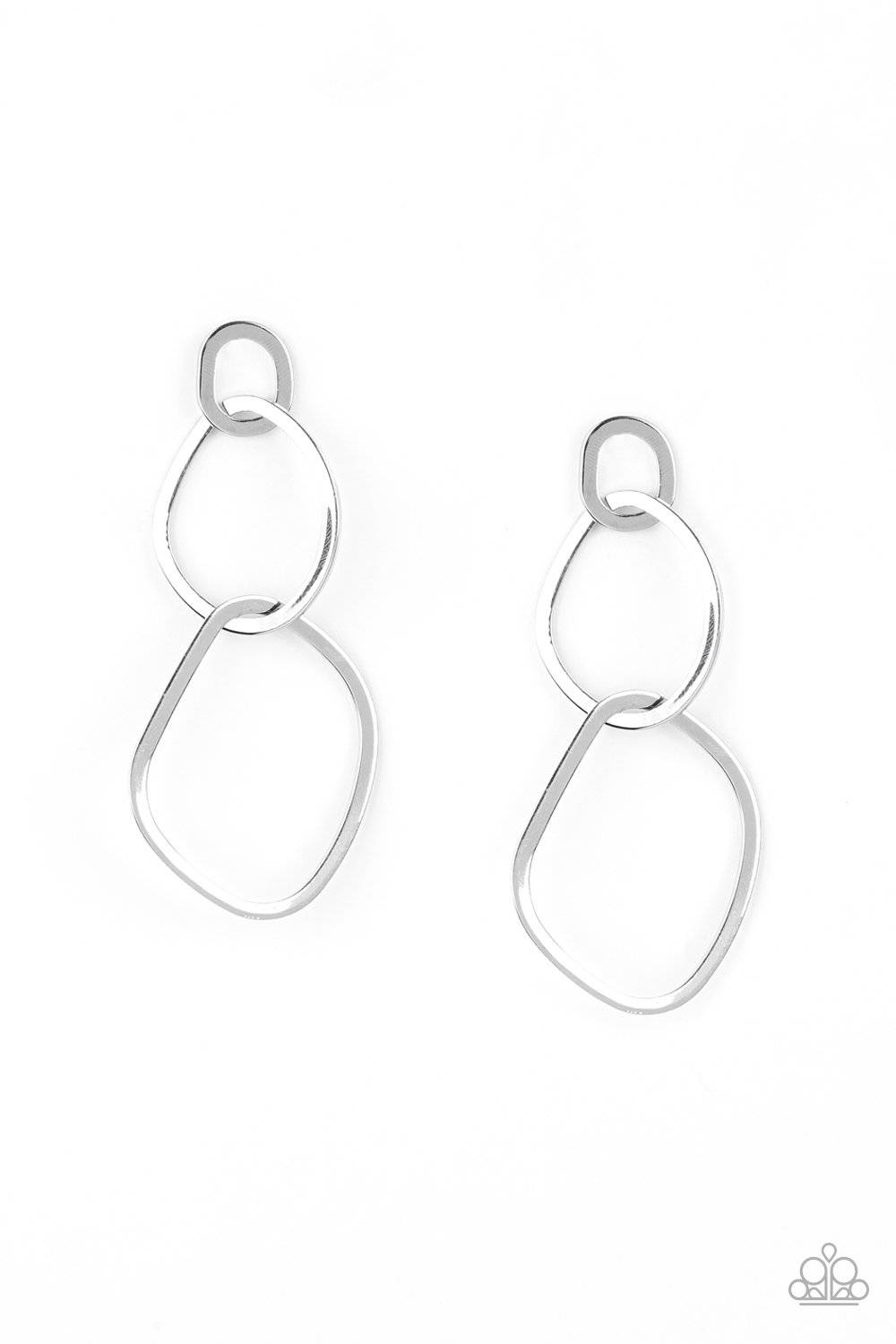 Twisted Trio - Silver Hoops Earrings - Paparazzi Accessories - GlaMarous Titi Jewels