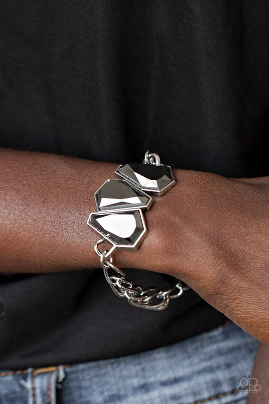 Raw Radiance - Silver Hematite Rhinestone Bracelet - Paparazzi Accessories - GlaMarous Titi Jewels