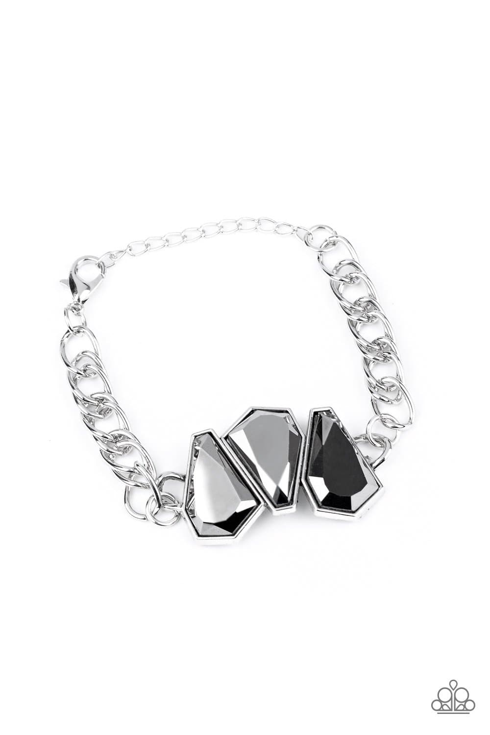 Raw Radiance - Silver Hematite Rhinestone Bracelet - Paparazzi Accessories - GlaMarous Titi Jewels