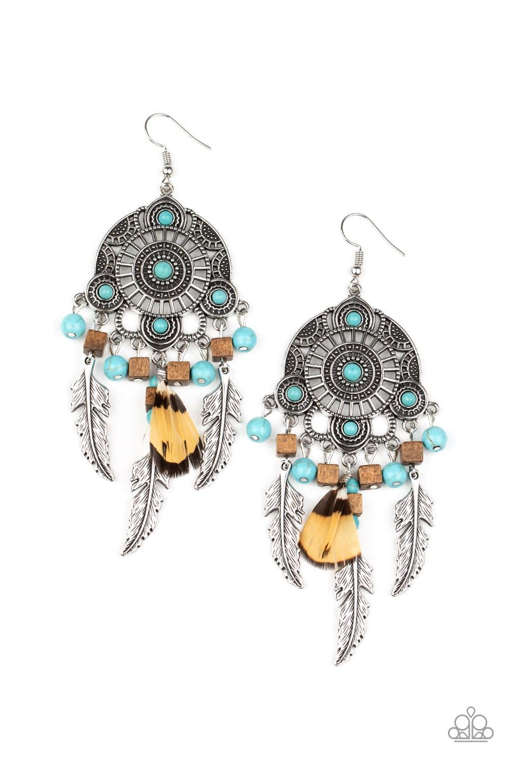 Desert Plains - October 2020 LOTP Feather Earrings - Paparazzi Accessories - GlaMarous Titi Jewels