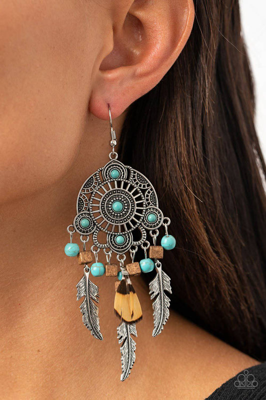Desert Plains - October 2020 LOTP Feather Earrings - Paparazzi Accessories - GlaMarous Titi Jewels