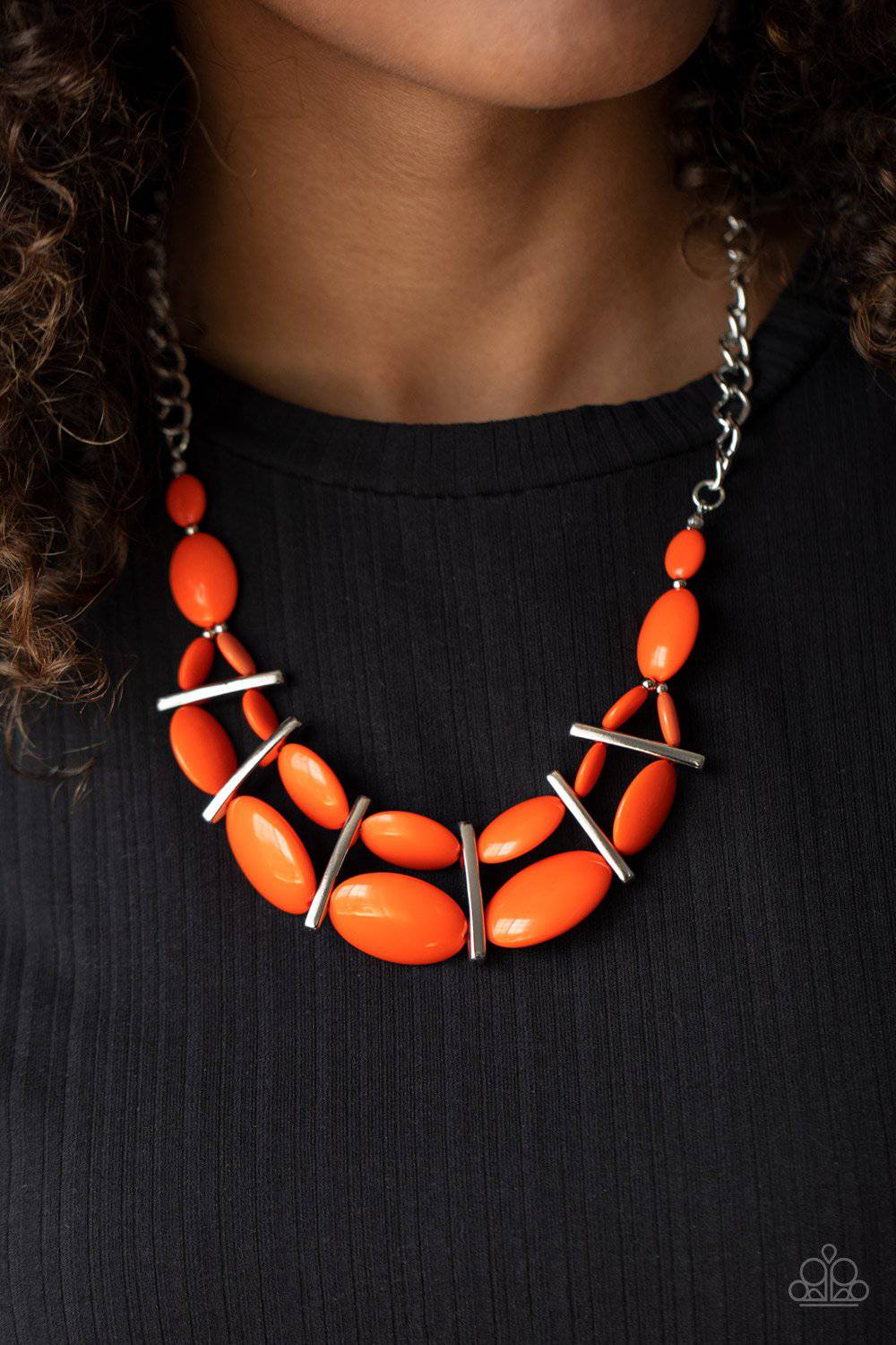 Law of the Jungle - Orange Bead Layered Necklace - Paparazzi Accessories - GlaMarous Titi Jewels