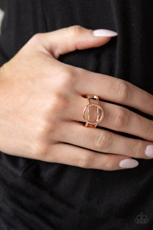 City Center Chic - Rose Gold Ring - Paparazzi Accessories - GlaMarous Titi Jewels