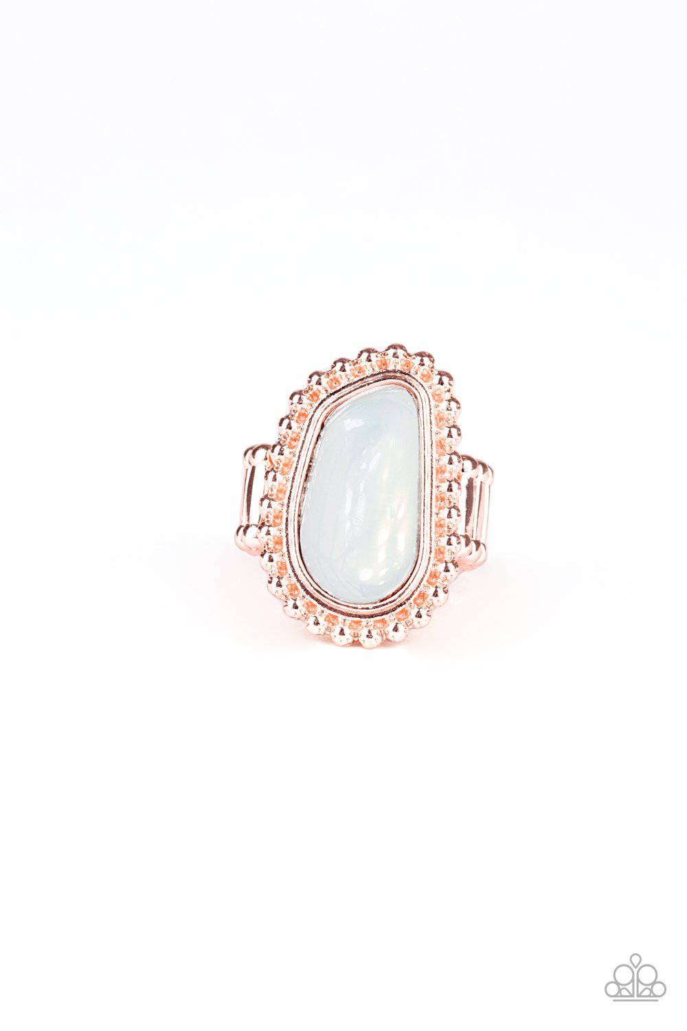 For ETHEREAL! - Rose Gold Opalescent Stone Ring - Paparazzi Accessories - GlaMarous Titi Jewels