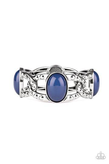 Dreamy Gleam - Blue Stretchy Bracelet - Paparazzi Accessories - GlaMarous Titi Jewels