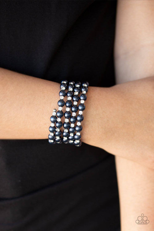 Rich Royal - Blue Rhinestone Coil Infinity Bracelet - Paparazzi Accessories - GlaMarous Titi Jewels