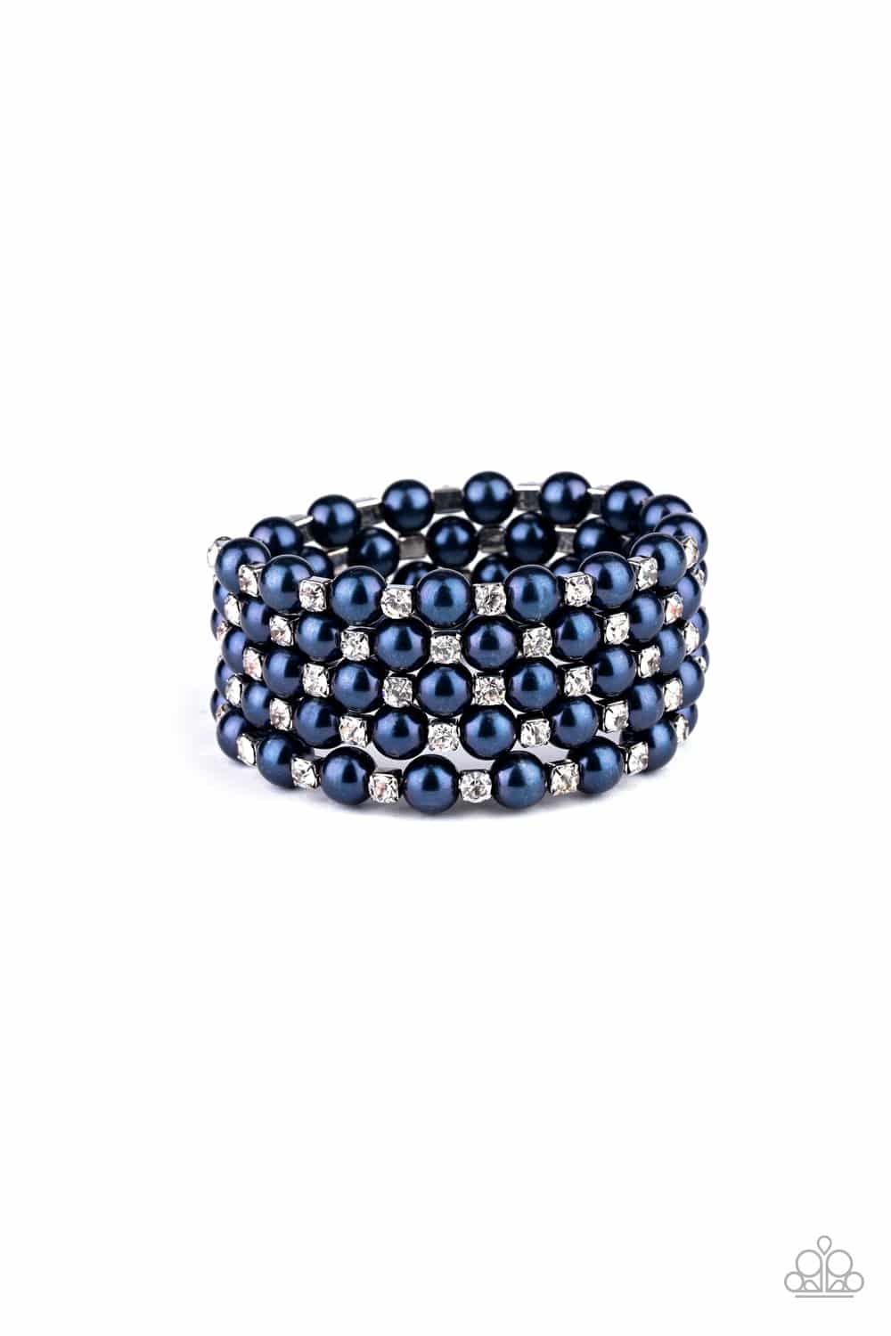 Rich Royal - Blue Rhinestone Coil Infinity Bracelet - Paparazzi Accessories - GlaMarous Titi Jewels