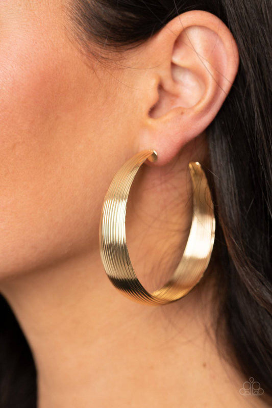 Desert Wanderings - Gold Hoop Earrings - Paparazzi Accessories - GlaMarous Titi Jewels