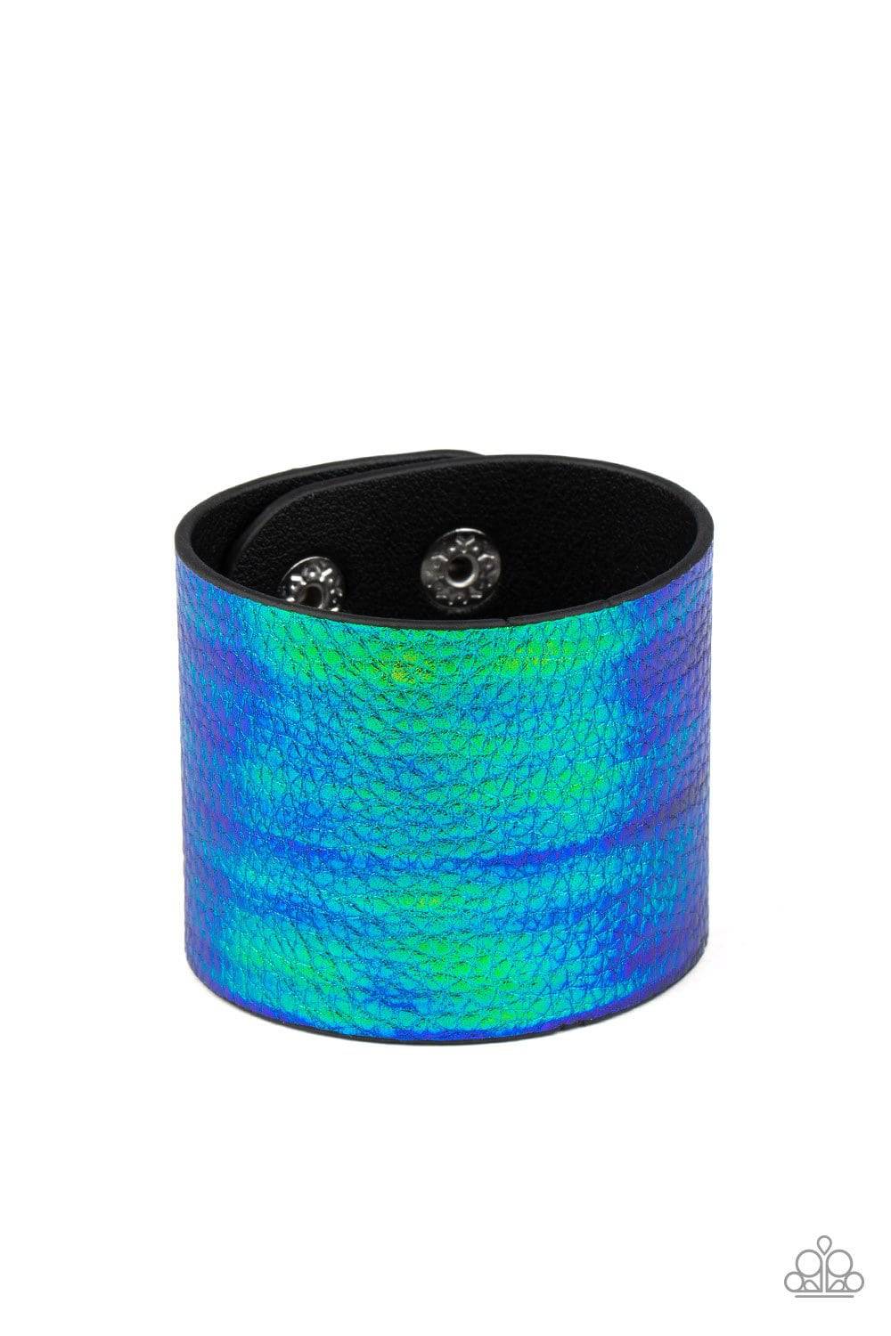 Cosmo Cruise - Blue and Green Tie-Dye Wrap Bracelet - Paparazzi Accessories - GlaMarous Titi Jewels