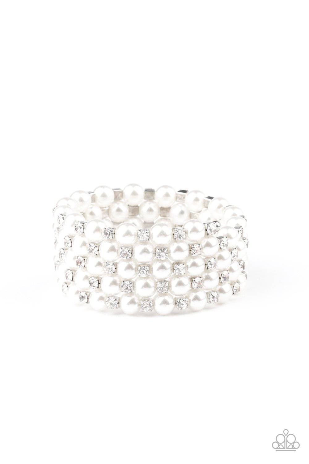 Rich Royal - White Coil Infinity Bracelet - Paparazzi Accessories - GlaMarous Titi Jewels