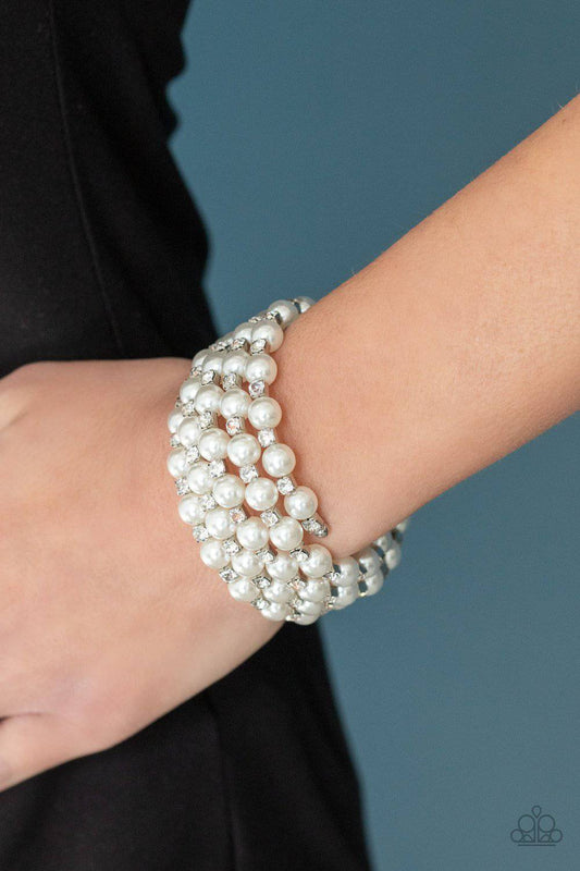Rich Royal - White Coil Infinity Bracelet - Paparazzi Accessories - GlaMarous Titi Jewels