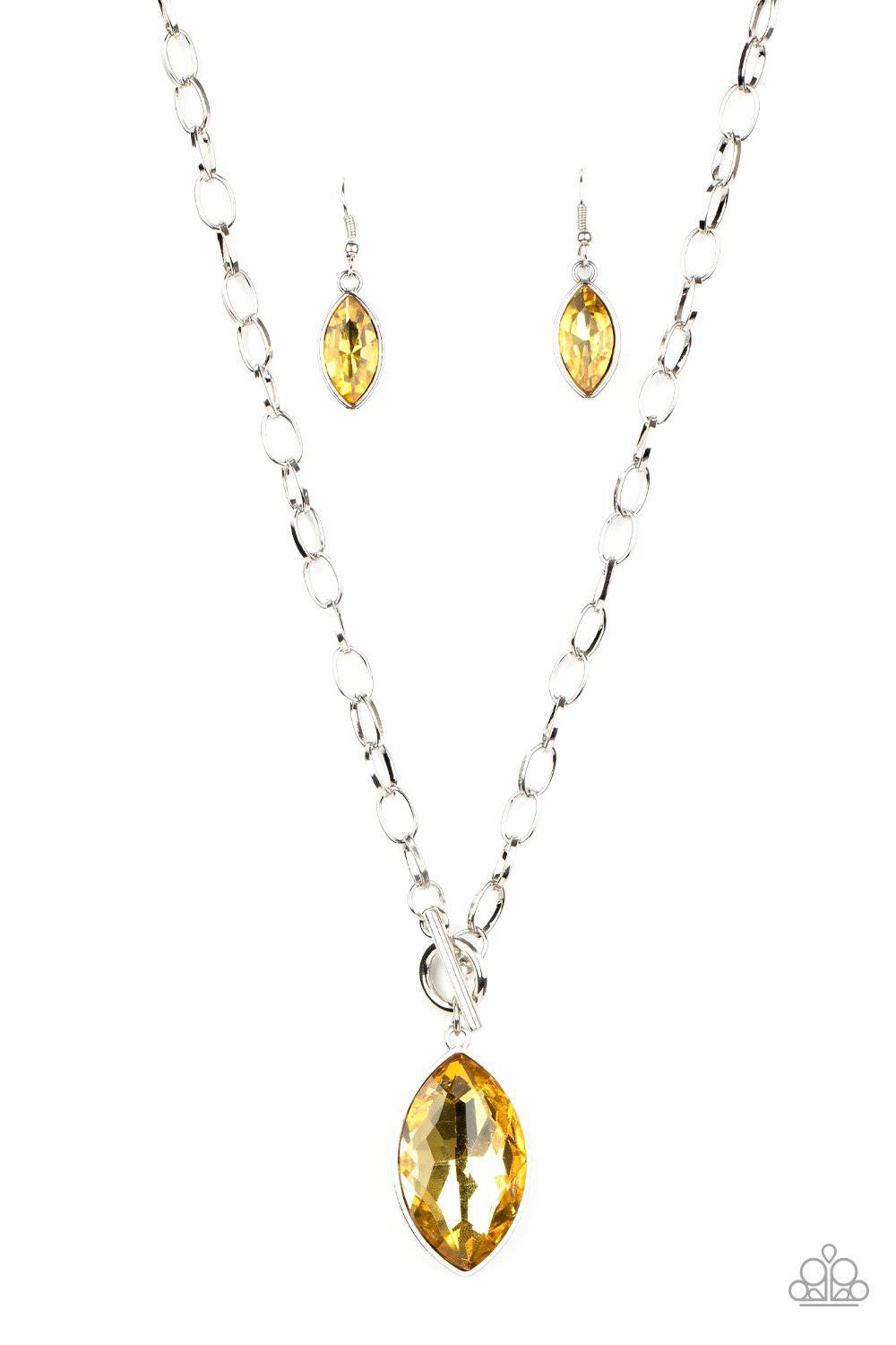 Unlimited Sparkle - Yellow Rhinestone Necklace - Paparazzi Accessories - GlaMarous Titi Jewels
