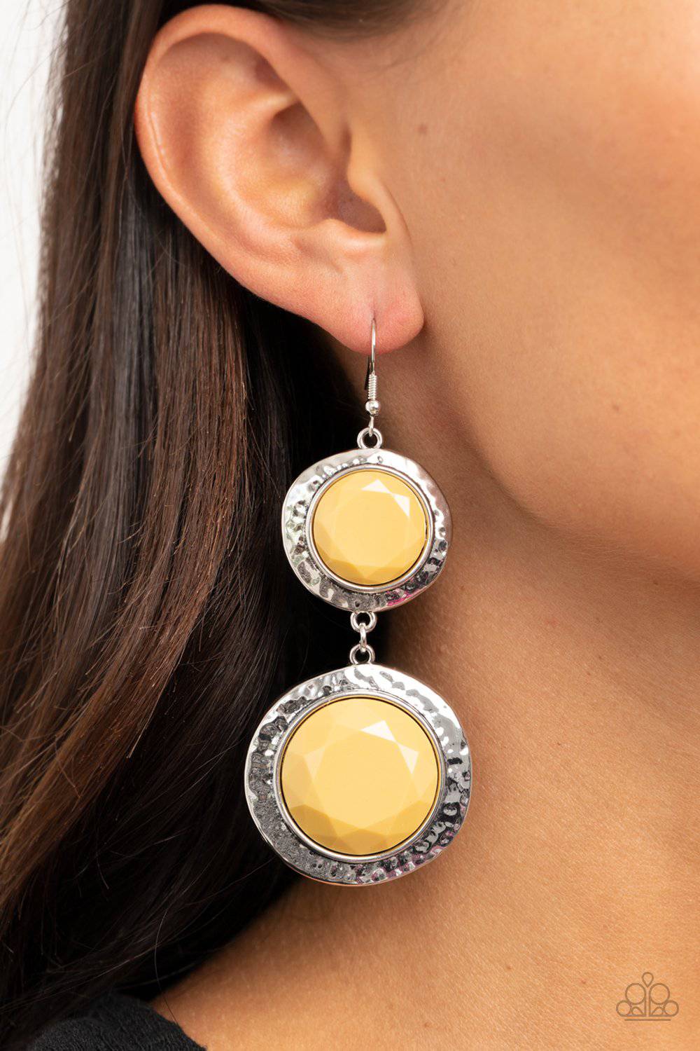 Thrift Shop Stop - Yellow Bead Earrings - Paparazzi Accessories - GlaMarous Titi Jewels