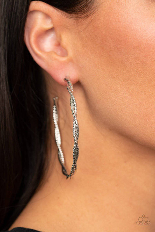 Totally Throttled - Silver Wire Hoop Earrings - Paparazzi Accessories - GlaMarous Titi Jewels