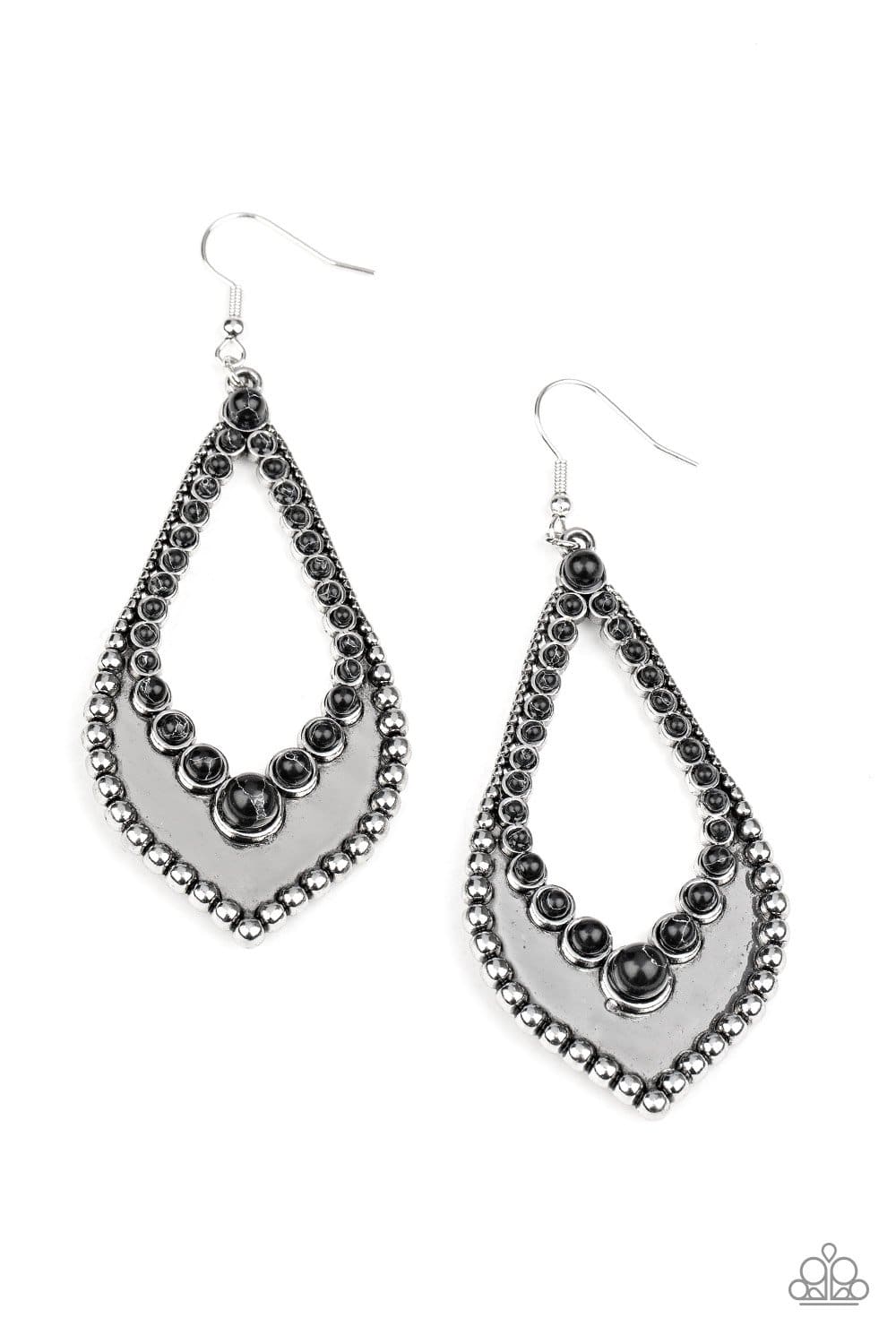 Essential Minerals - Black Stone Teardrop Earrings - Paparazzi Accessories - GlaMarous Titi Jewels