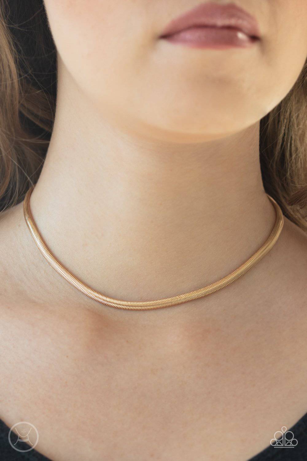 Flat Out Fierce - Gold Choker - Paparazzi Accessories - GlaMarous Titi Jewels