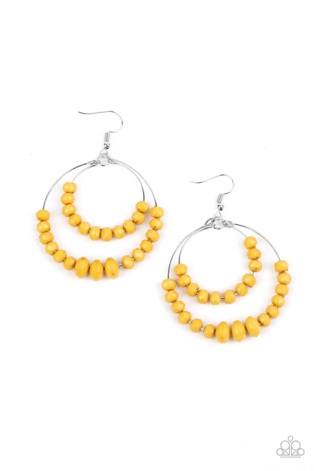 Paradise Party - Yellow Bead Earrings - Paparazzi Accessories - GlaMarous Titi Jewels