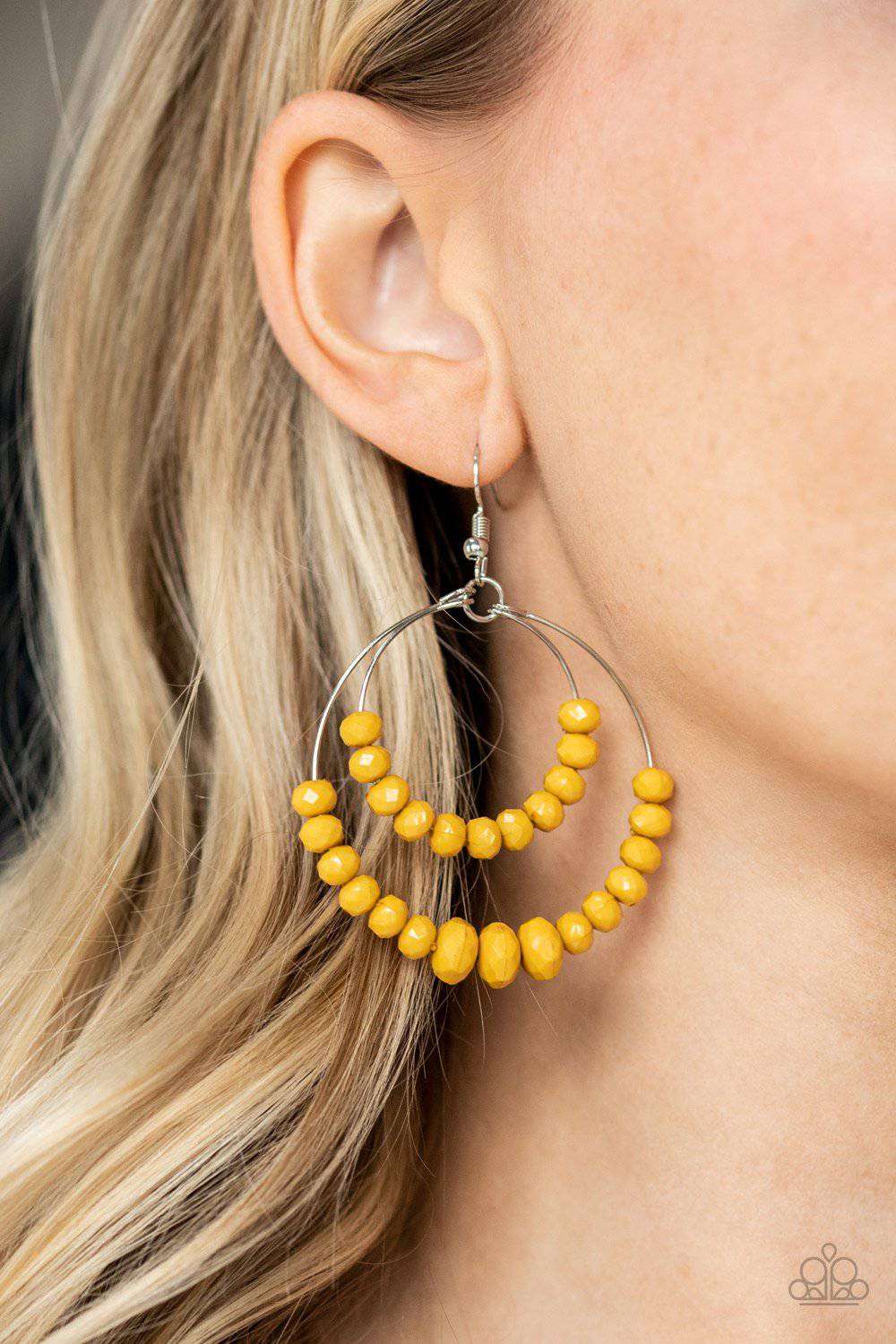 Paradise Party - Yellow Bead Earrings - Paparazzi Accessories - GlaMarous Titi Jewels