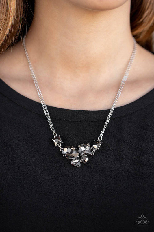 Constellation Collection - Silver Hematite Rhinestone Necklace - Paparazzi Accessories - GlaMarous Titi Jewels