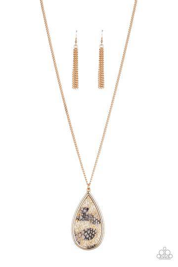 Artificial Animal - Gold Leather Necklace - Paparazzi Accessories - GlaMarous Titi Jewels