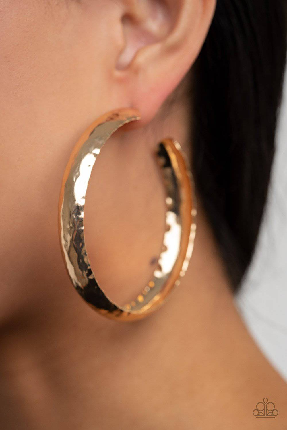 Check Out These Curves - Gold Hoop Earrings - Paparazzi Accessories - GlaMarous Titi Jewels