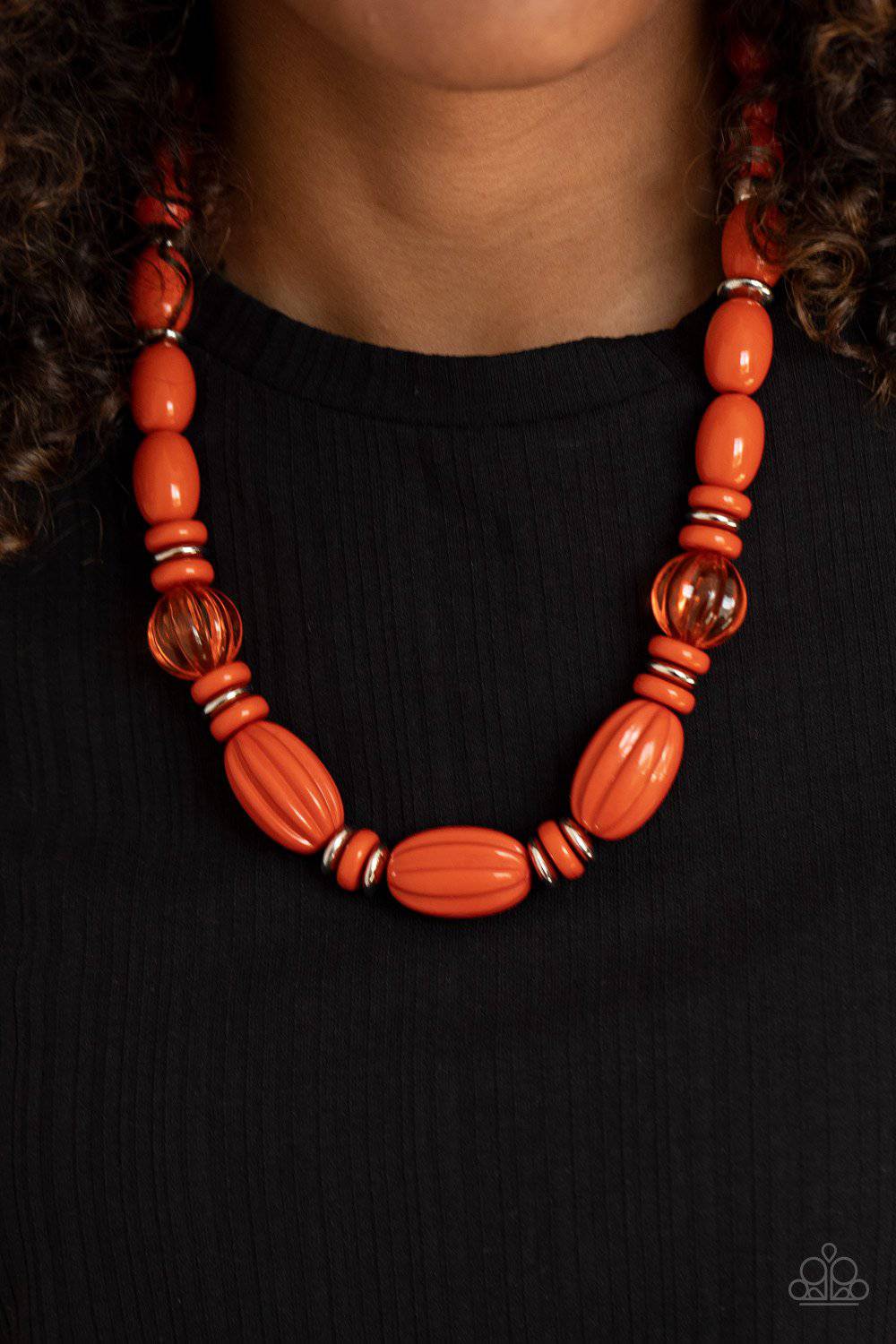 High Alert - Orange Polished Bead Necklace - Paparazzi Accessories - GlaMarous Titi Jewels