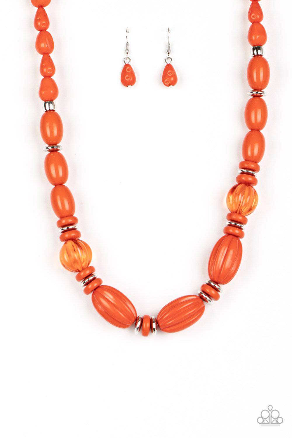 High Alert - Orange Polished Bead Necklace - Paparazzi Accessories - GlaMarous Titi Jewels