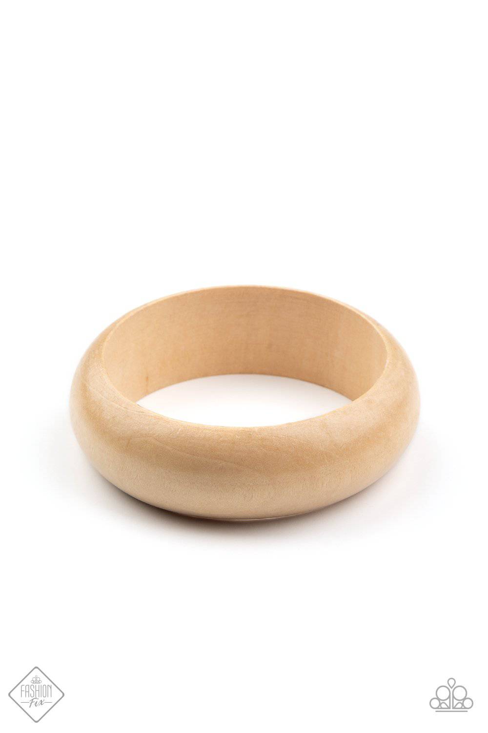 Whimsically Woodsy - Neutral Wooden Bangle Bracelet - Paparazzi Accessories - GlaMarous Titi Jewels