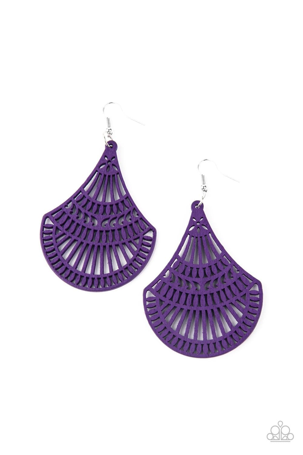 Tropical Tempest - Magenta Purple Wooden Earrings - Paparazzi Accessories - GlaMarous Titi Jewels