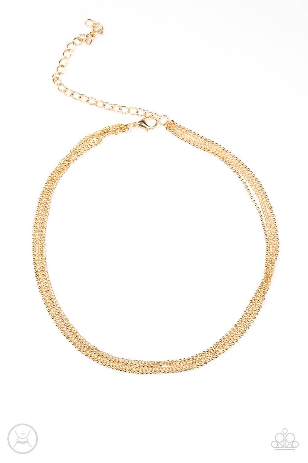 If You Dare - Gold Layer Choker - Paparazzi Accessories - GlaMarous Titi Jewels