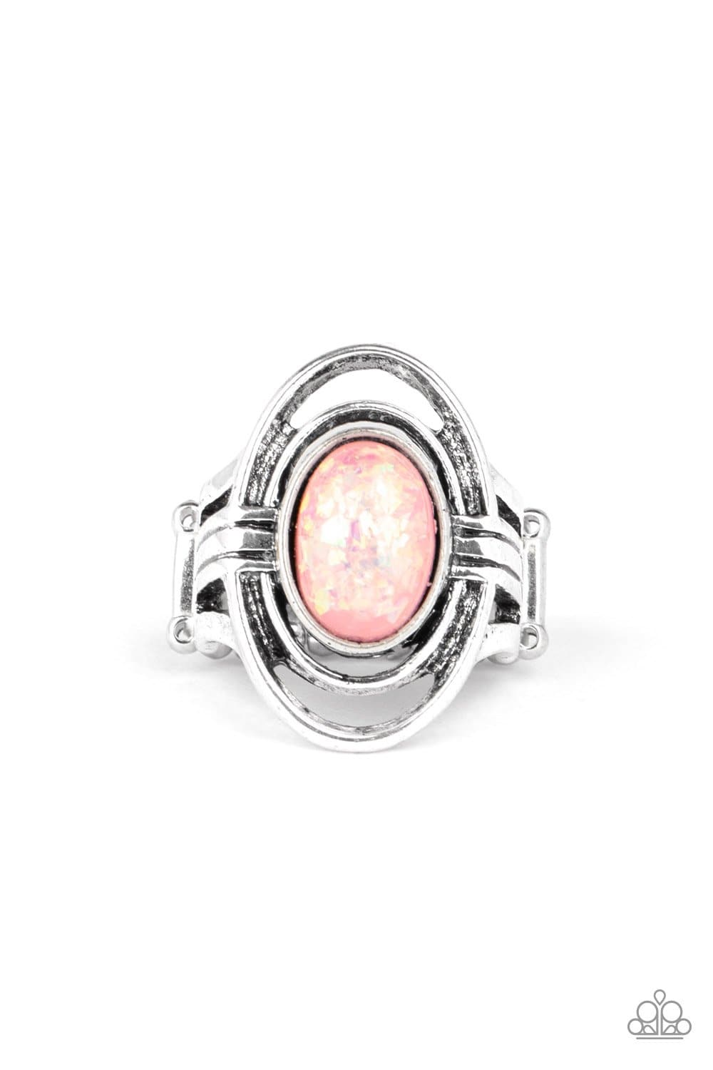 Peacefully Pristine - Pink Opalescent Bead Ring - Paparazzi Accessories - GlaMarous Titi Jewels