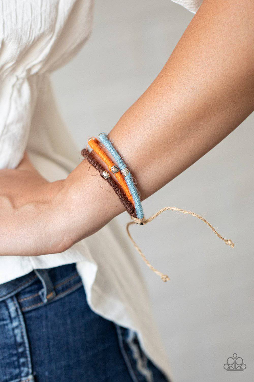 Beach Boundaries - Multi Cording Sliding Knot Bracelet - Paparazzi Accessories - GlaMarous Titi Jewels