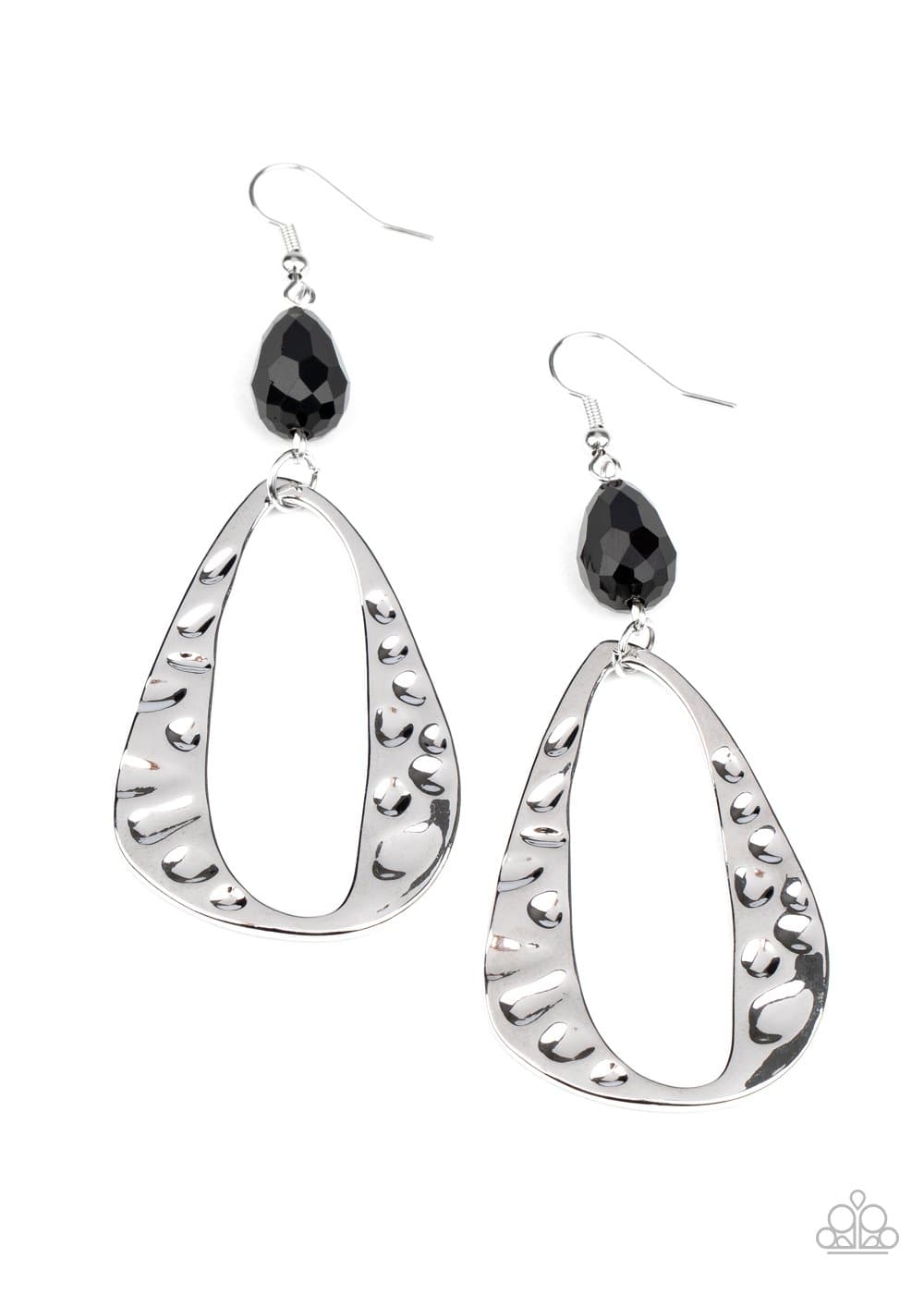 Enhanced Elegance - Black Crystal-Like Teardrop Earrings - Paparazzi Accessories - GlaMarous Titi Jewels