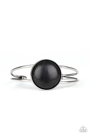 Sandstone Serenity - Black Stone Cuff Bracelet - Paparazzi Accessories - GlaMarous Titi Jewels