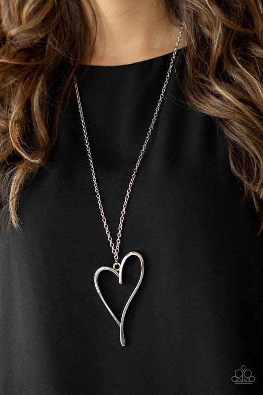 HEARTS So Good - Silver Heart Charm Necklace - Paparazzi Accessories - GlaMarous Titi Jewels