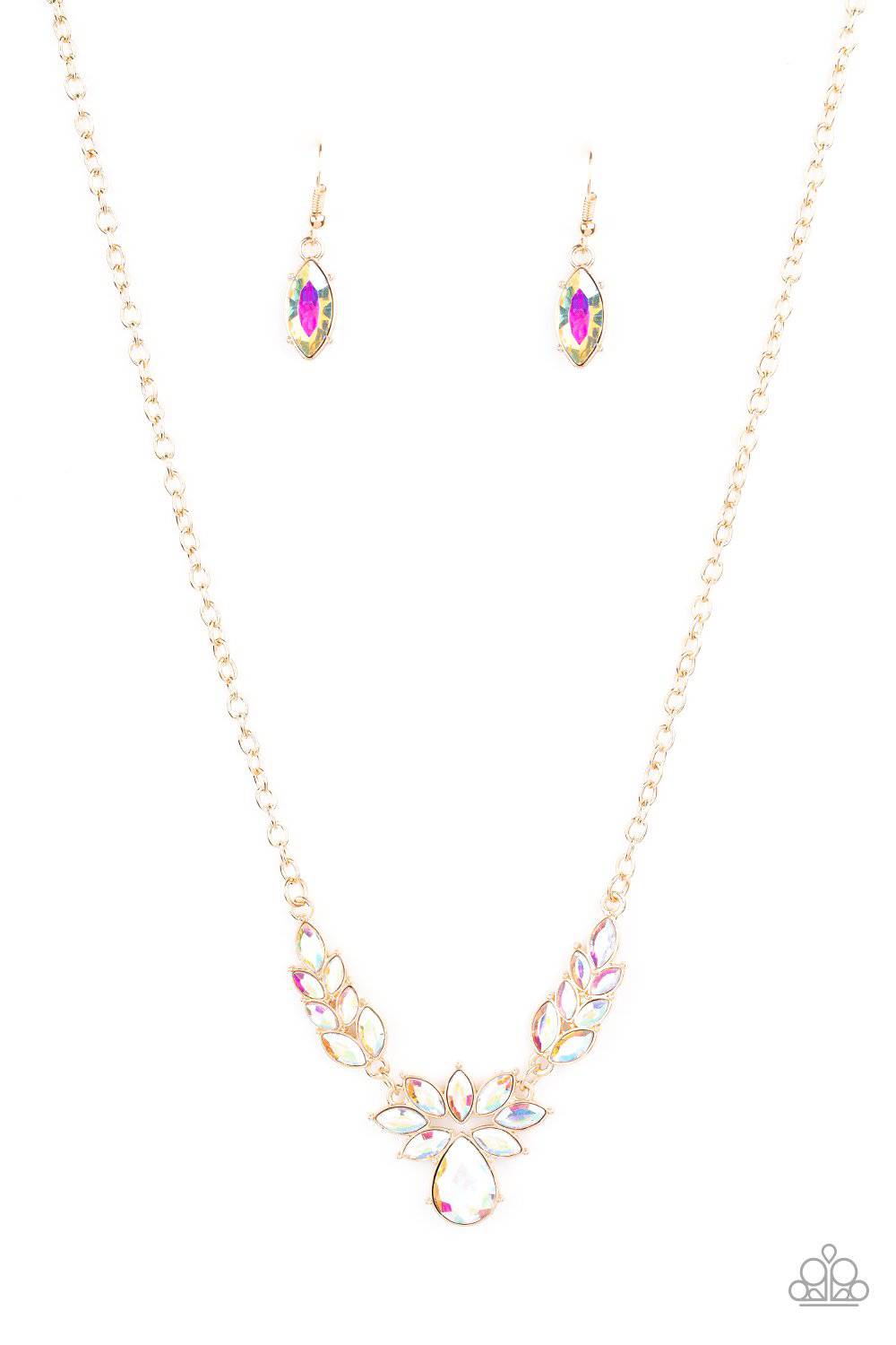 I Need Some HEIR - Oil Spill Iridescent Rhinestone Necklace - Paparazzi Accessories - GlaMarous Titi Jewels