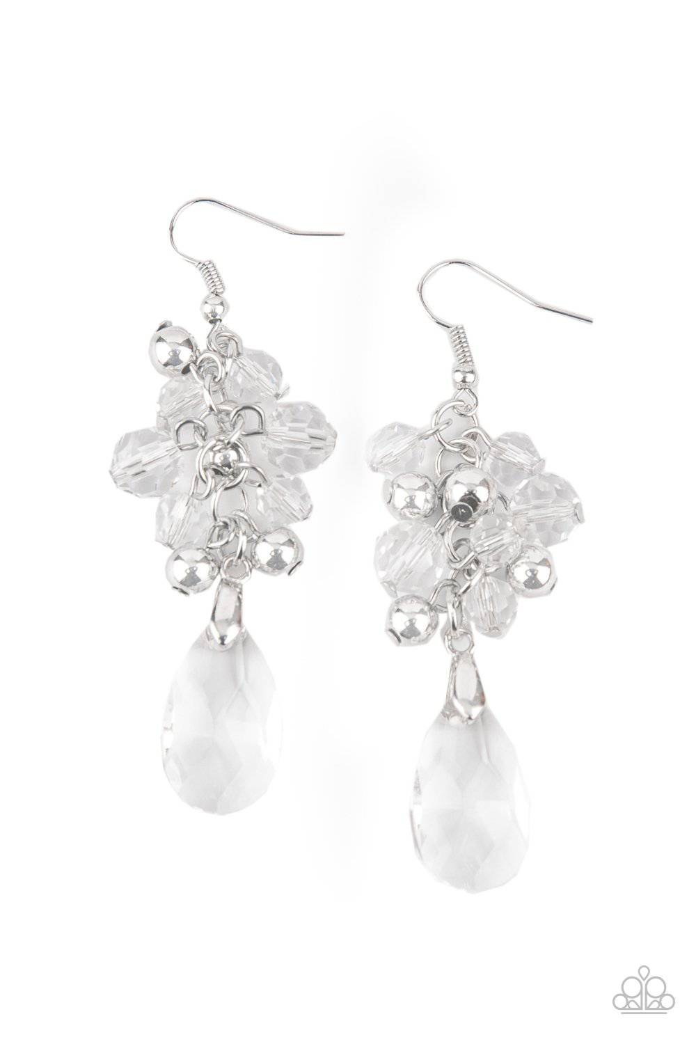 Before and AFTERGLOW - White Crystal-like Beads Earrings - Paparazzi Accessories - GlaMarous Titi Jewels